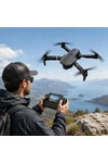 Drone E88 Pro 1080p Cámara Hd Profesional Plegable Rotación 360 Gris