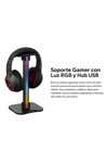 Soporte Para Auriculares Gamer Rgb Con 2 Puertos Usb Y Base Soporte Para Auriculares Gamer Rgb Con 2 Puertos Usb Y Base