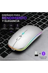 Mouse Inalámbrico Recargable Bluetooth Led Rgb Pc Tablet GRIS