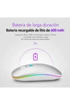 Mouse Inalámbrico Recargable Bluetooth Led Rgb Pc Tablet GRIS
