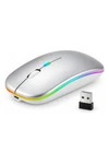 Mouse Inalámbrico Recargable Bluetooth Led Rgb Pc Tablet GRIS