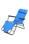 Silla Reposera Plegable Reforzada Playa Camping Piscina AZUL CLARO