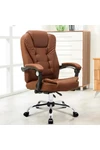 Silla De Oficina Ejecutiva Escritorio Ruedas Eco Cuero 360° MARRÓN