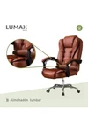 Silla De Oficina Ejecutiva Escritorio Ruedas Eco Cuero 360° MARRÓN