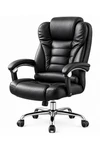 Silla De Oficina Ejecutiva Escritorio Ruedas Eco Cuero 360° NEGRA
