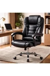 Silla De Oficina Ejecutiva Escritorio Ruedas Eco Cuero 360° NEGRA