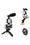 Trípode Para Celular Con Micrófono 3.5mm Y Luz Led Portatil Trípode Para Celular Con Micrófono 3.5mm Y Luz Led Portatil