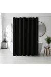 Cortina De Baño Tela Antihongos 180x180cm 12 Ganchos Impermeable Negra