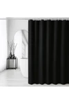 Cortina De Baño Tela Antihongos 180x180cm 12 Ganchos Impermeable Negra