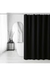 Cortina De Baño Tela Antihongos 180x180cm 12 Ganchos Impermeable Negra