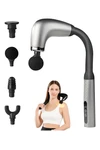 Masajeador Tipo Pistola C/ Brazo Extensor Batería Recargable Gris