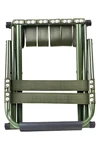 Silla Y Taburete Plegable Respaldo Acero Inox Camping Pesca Verde Musgo