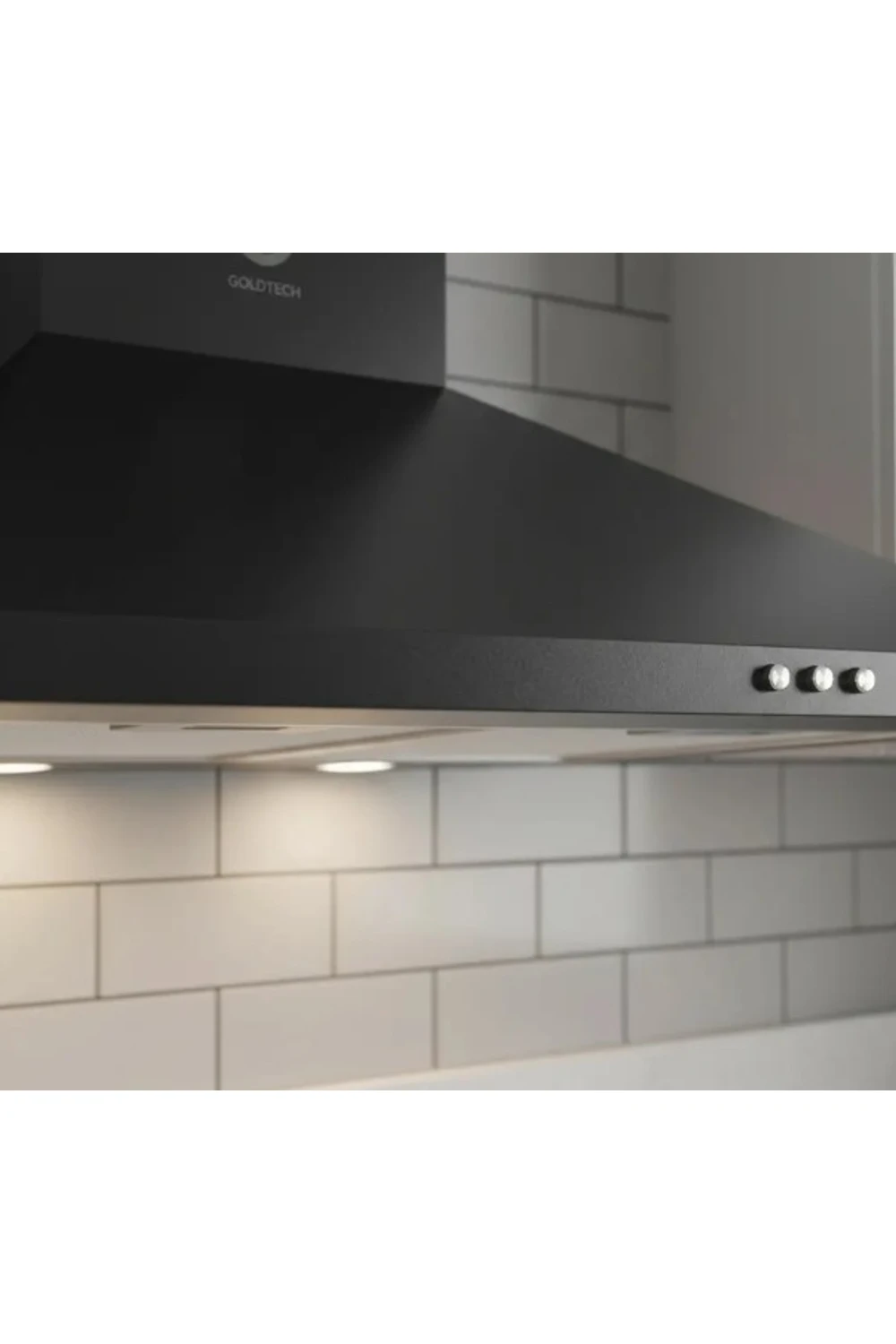 Campana De Cocina Extractor Goldtech Premium 60cm Acero Inox Negro