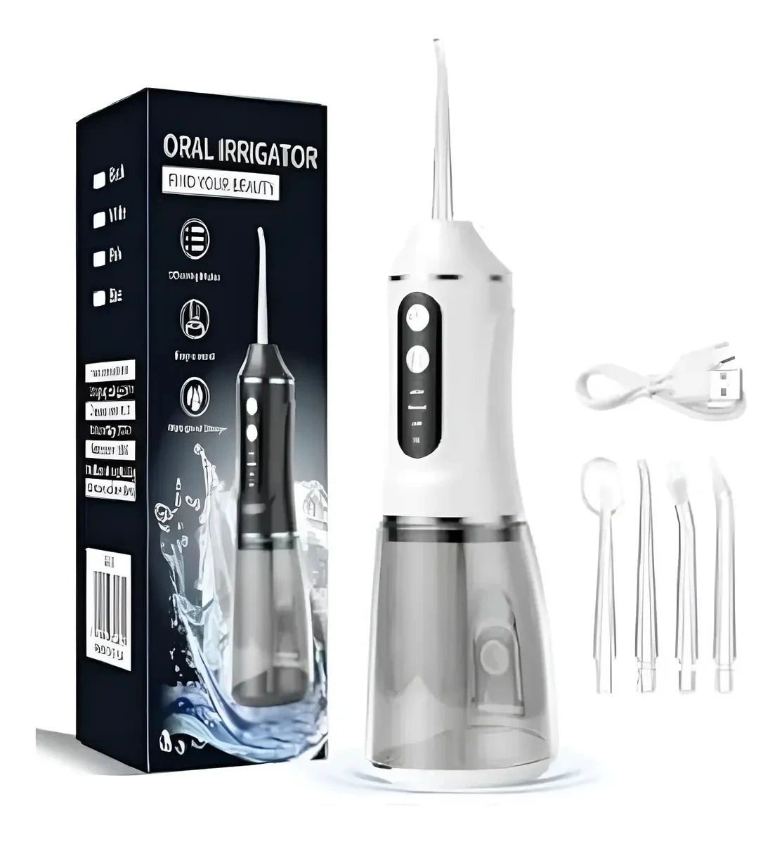 Irrigador Bucal Dental Inalámbrico Recargable 380ml A18 - Blanco 