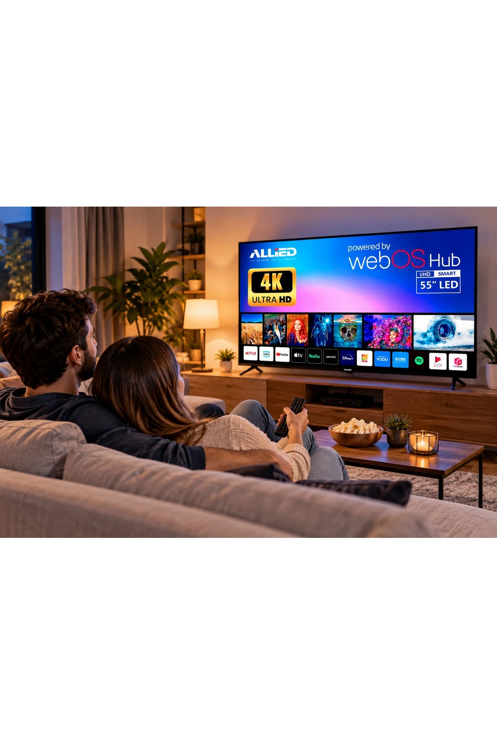 Smart Tv Allied 55 Hd Wifi Bluetooth 5.0 + Soporte Pared Smart Tv Allied 55 Hd Wifi Bluetooth 5.0 + Soporte Pared