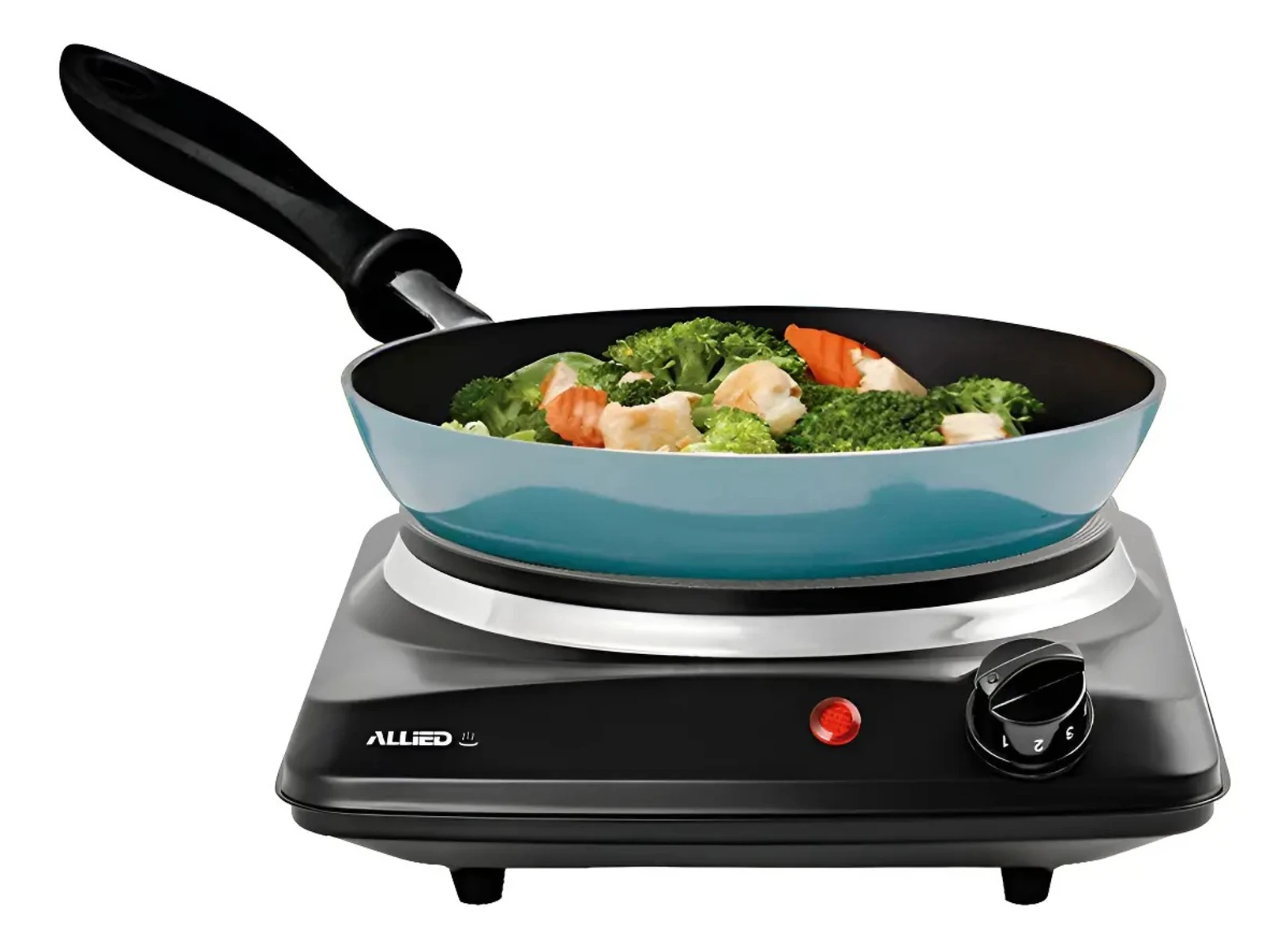 Anafe Eléctrico 1 Disco Portátil Allied 1200w Negro 