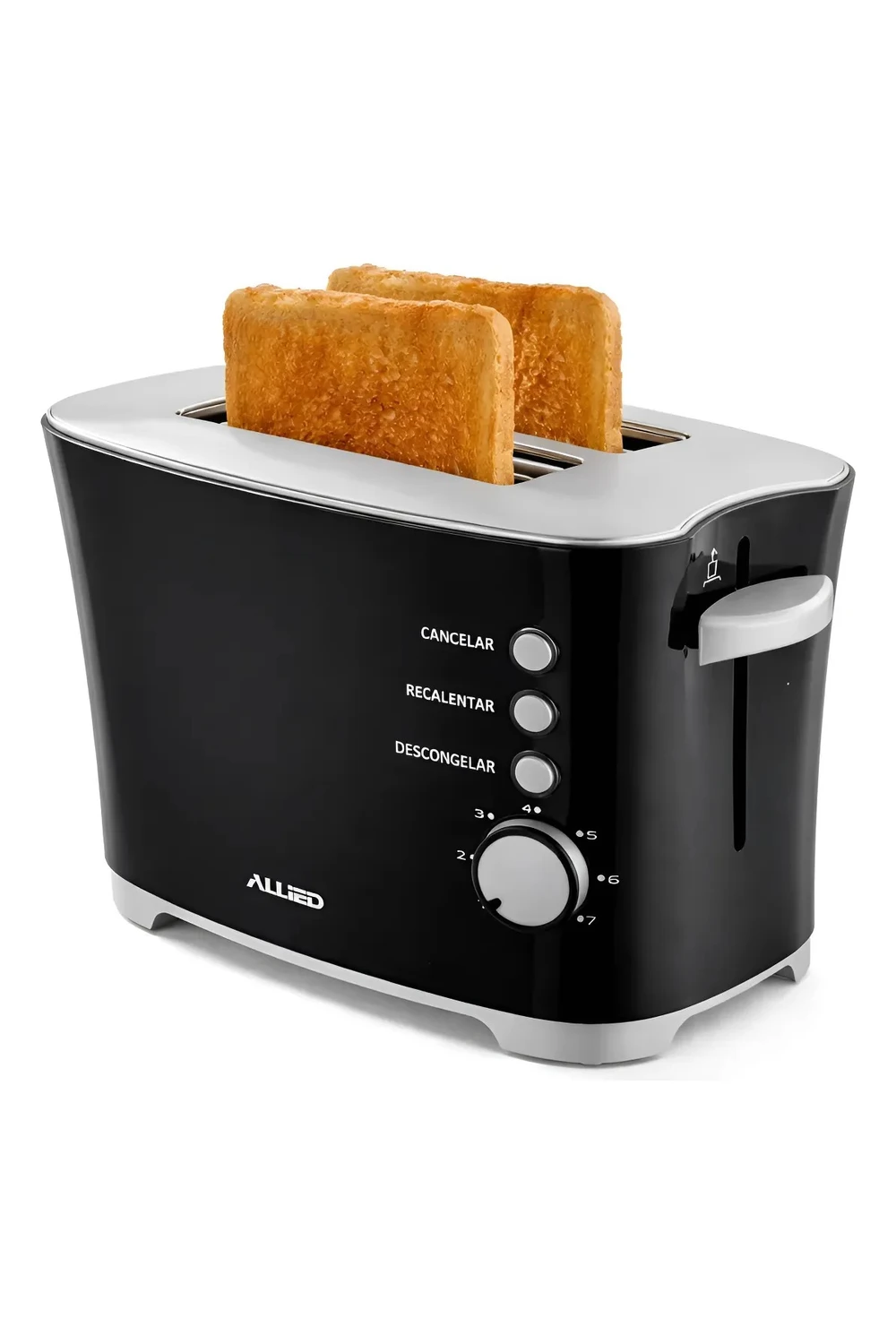 Tostadora De 2 Panes Eléctrica Allied 850w Negra Automatica Tostadora De 2 Panes Eléctrica Allied 850w Negra Automatica