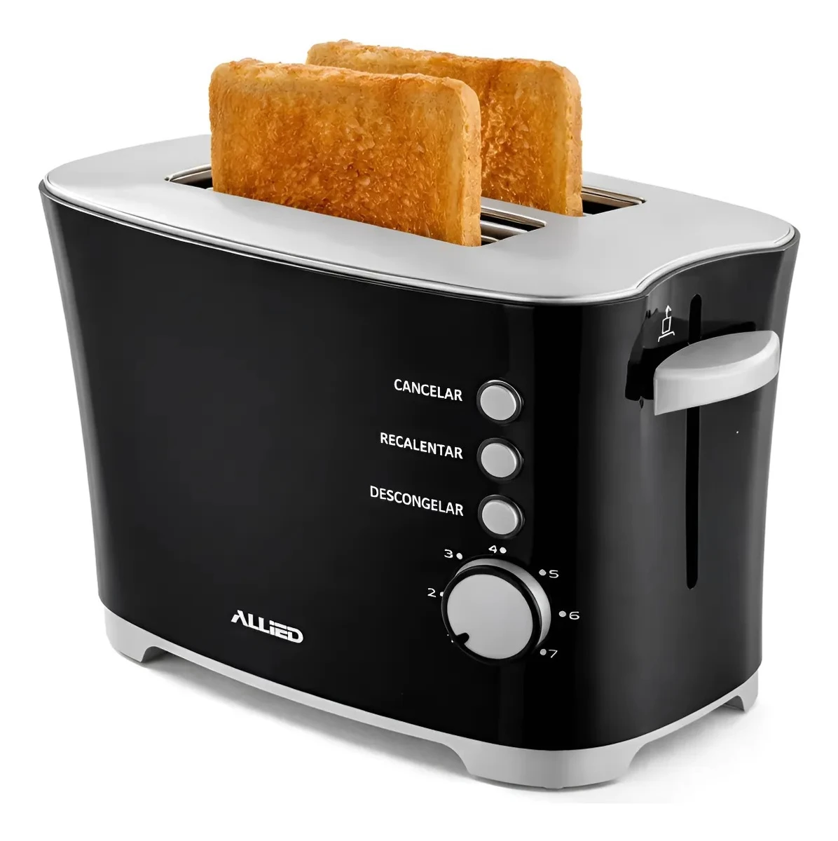 Tostadora De 2 Panes Eléctrica Allied 850w Negra Automatica 