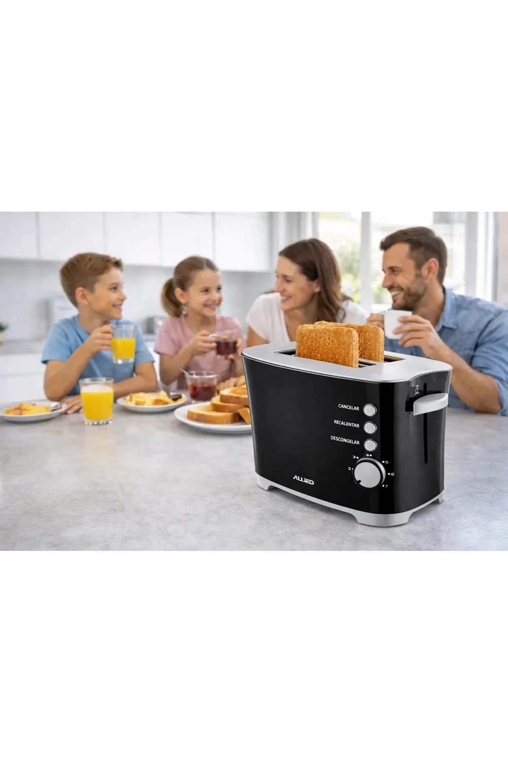 Tostadora De 2 Panes Eléctrica Allied 850w Negra Automatica Tostadora De 2 Panes Eléctrica Allied 850w Negra Automatica