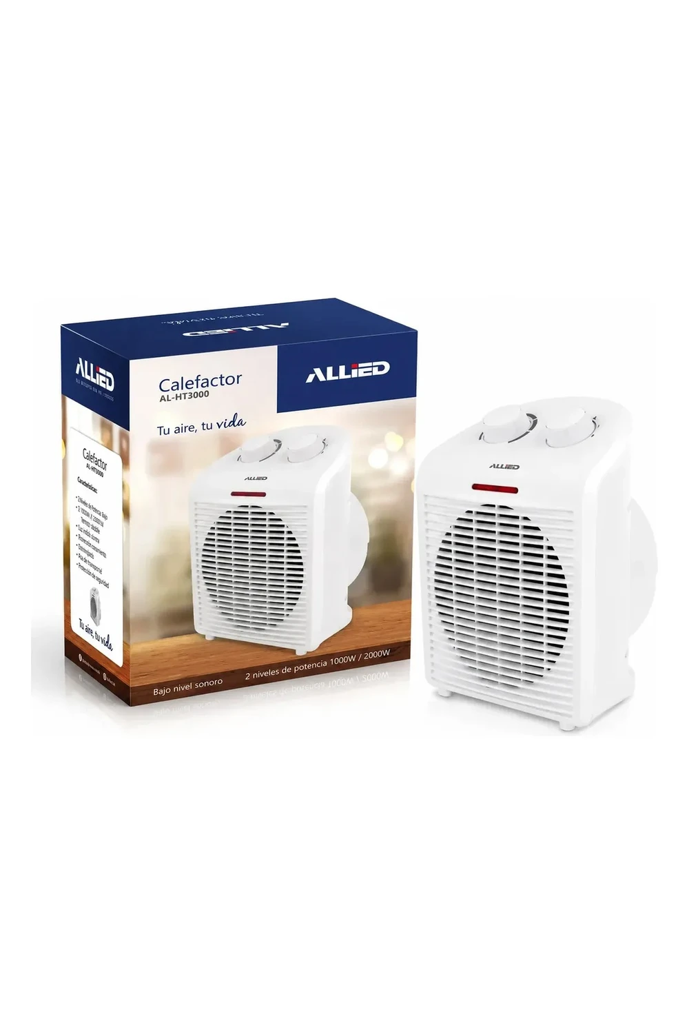 Caloventilador Allied 2000w Temperatura Ajustable Silencioso Caloventilador Allied 2000w Temperatura Ajustable Silencioso