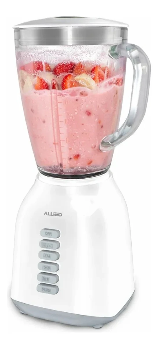 Licuadora Allied C/ Jarra Vidrio 1.5l 400w Eléctrica - Blanca 