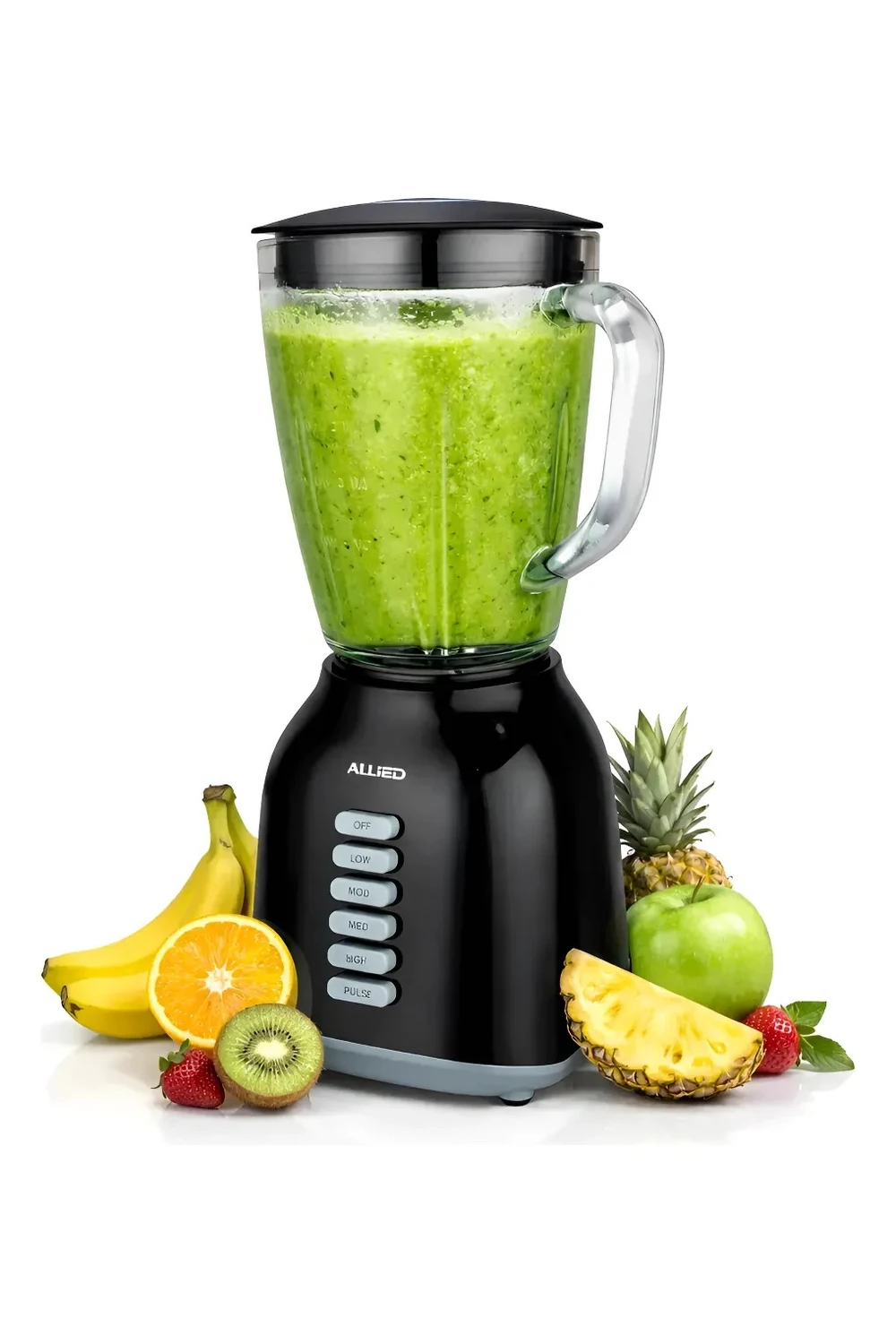 Licuadora Allied C/ Jarra Vidrio 1.5l 400w Eléctrica Negra