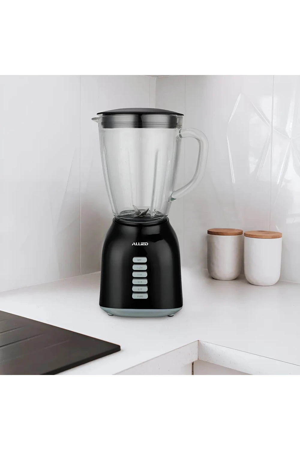Licuadora Allied C/ Jarra Vidrio 1.5l 400w Eléctrica Negra