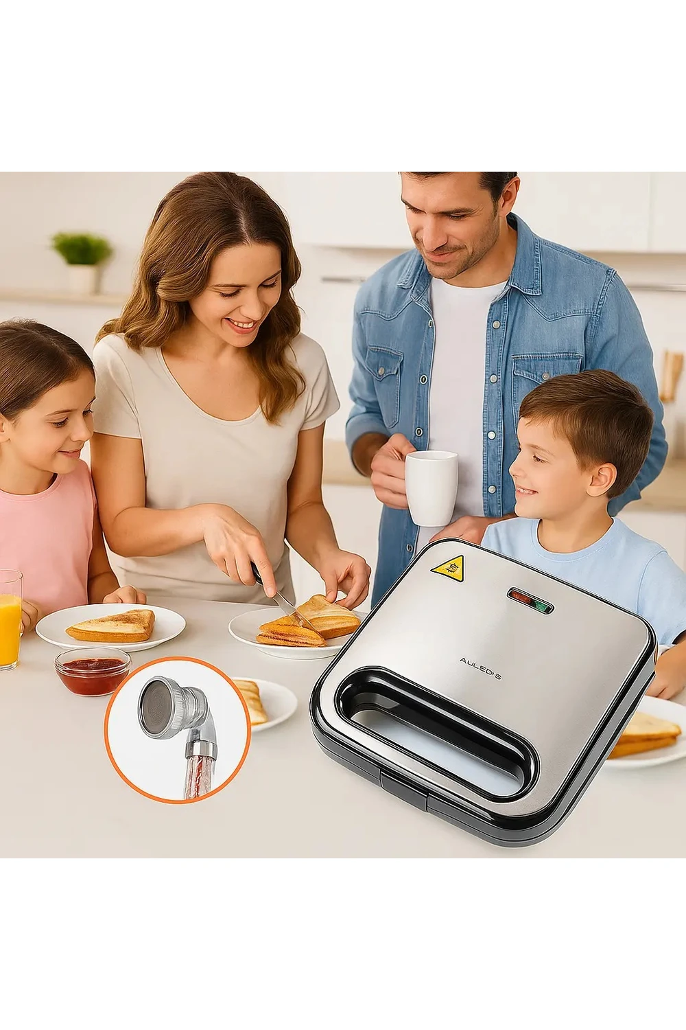 Sandwichera Doble Allied Acero Inox 750w Con Placas Corte Sandwichera Doble Allied Acero Inox 750w Con Placas Corte