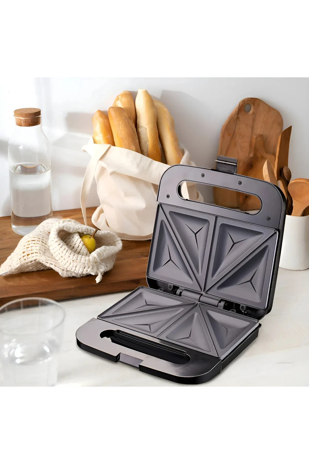 Sandwichera Doble Allied Acero Inox 750w Con Placas Corte Sandwichera Doble Allied Acero Inox 750w Con Placas Corte