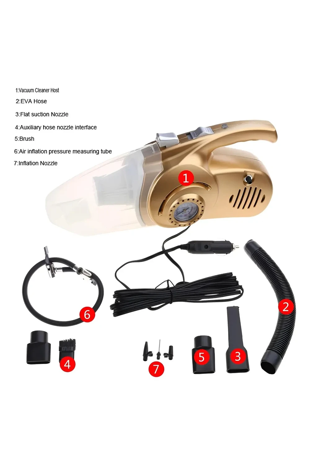 Aspiradora Para Auto Portátil 12v Con Compresor Aire Potente Aspiradora Para Auto Portátil 12v Con Compresor Aire Potente