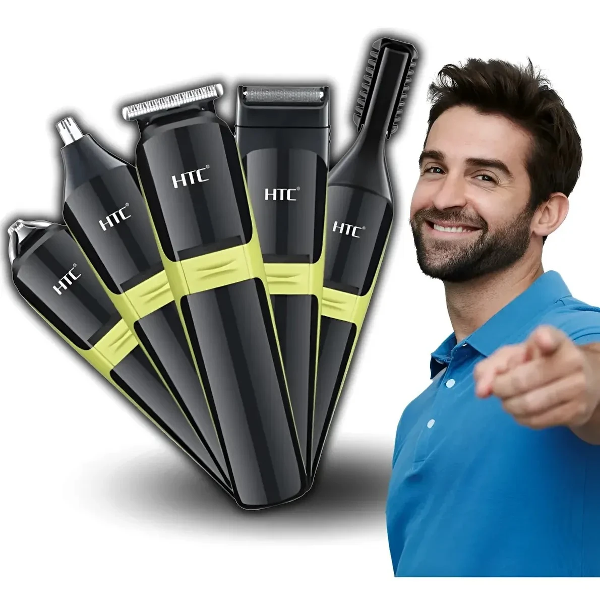 Cortapelo Recargable Htc 10 En 1 Profesional Barba Y Cabello 