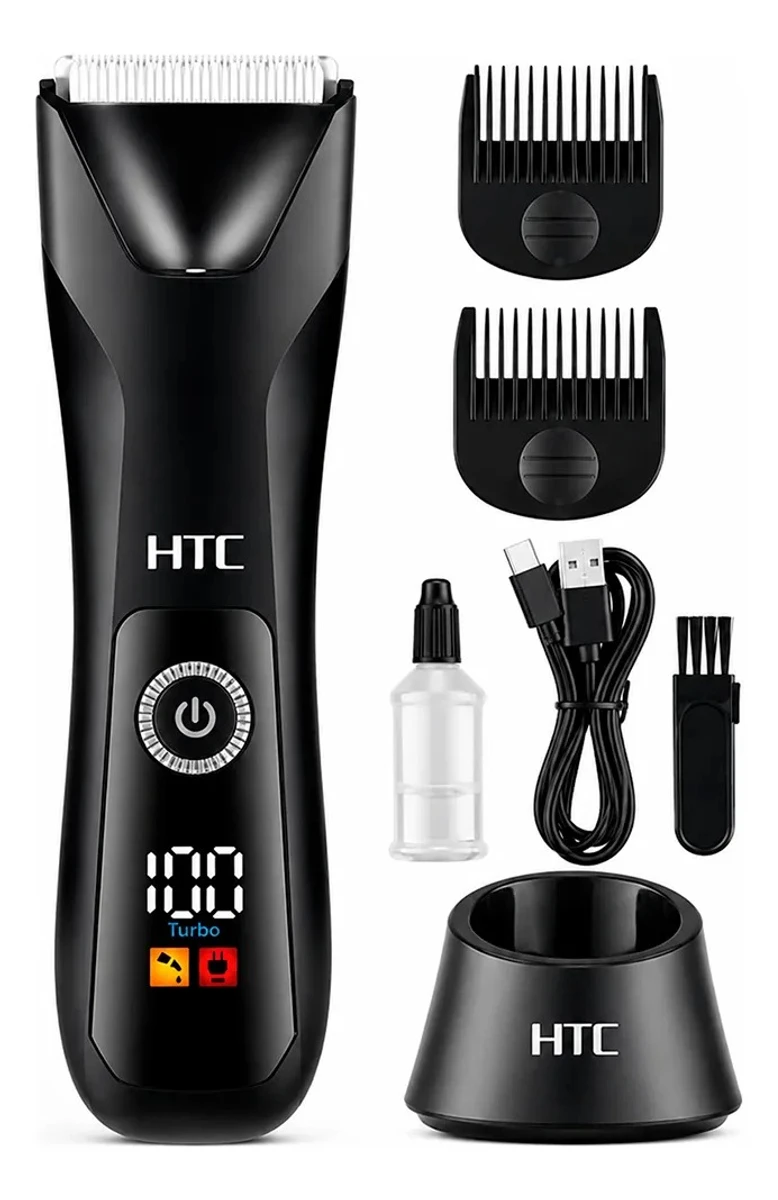 Depiladora Afeitadora Corporal Inalambrica Htc Led Con Base 