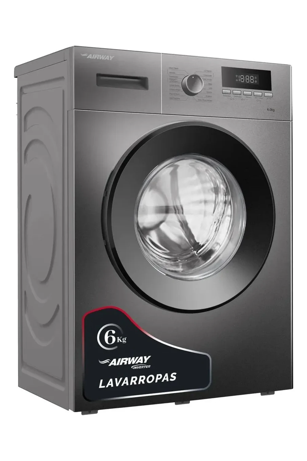 Lavarropas 6kg Airway Silver Inverter Carga Frontal Lavarropas 6kg Airway Silver Inverter Carga Frontal