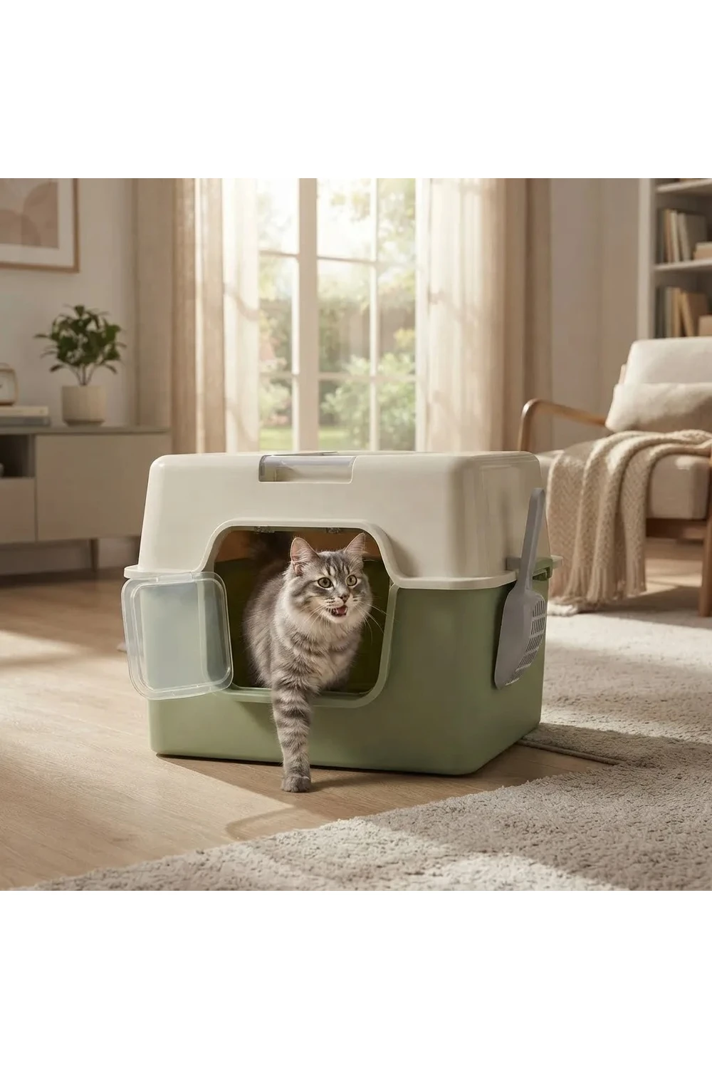 Baño Sanitario Cerrado Para Gato Grande Portatil Arena Baño Sanitario Cerrado Para Gato Grande Portatil Arena