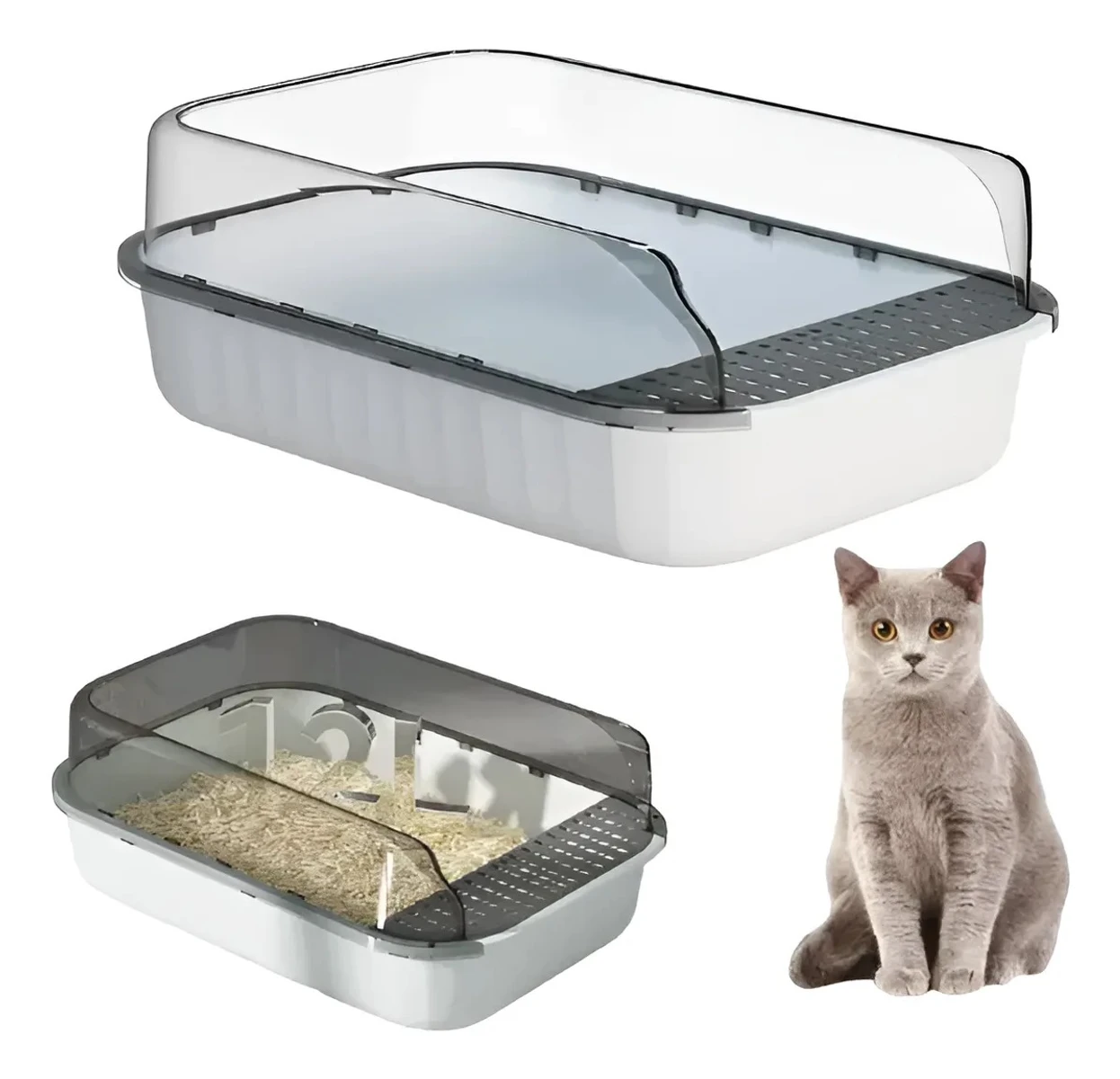 Baño Sanitario De Gato Semi-cerrado Portatil Higienica 