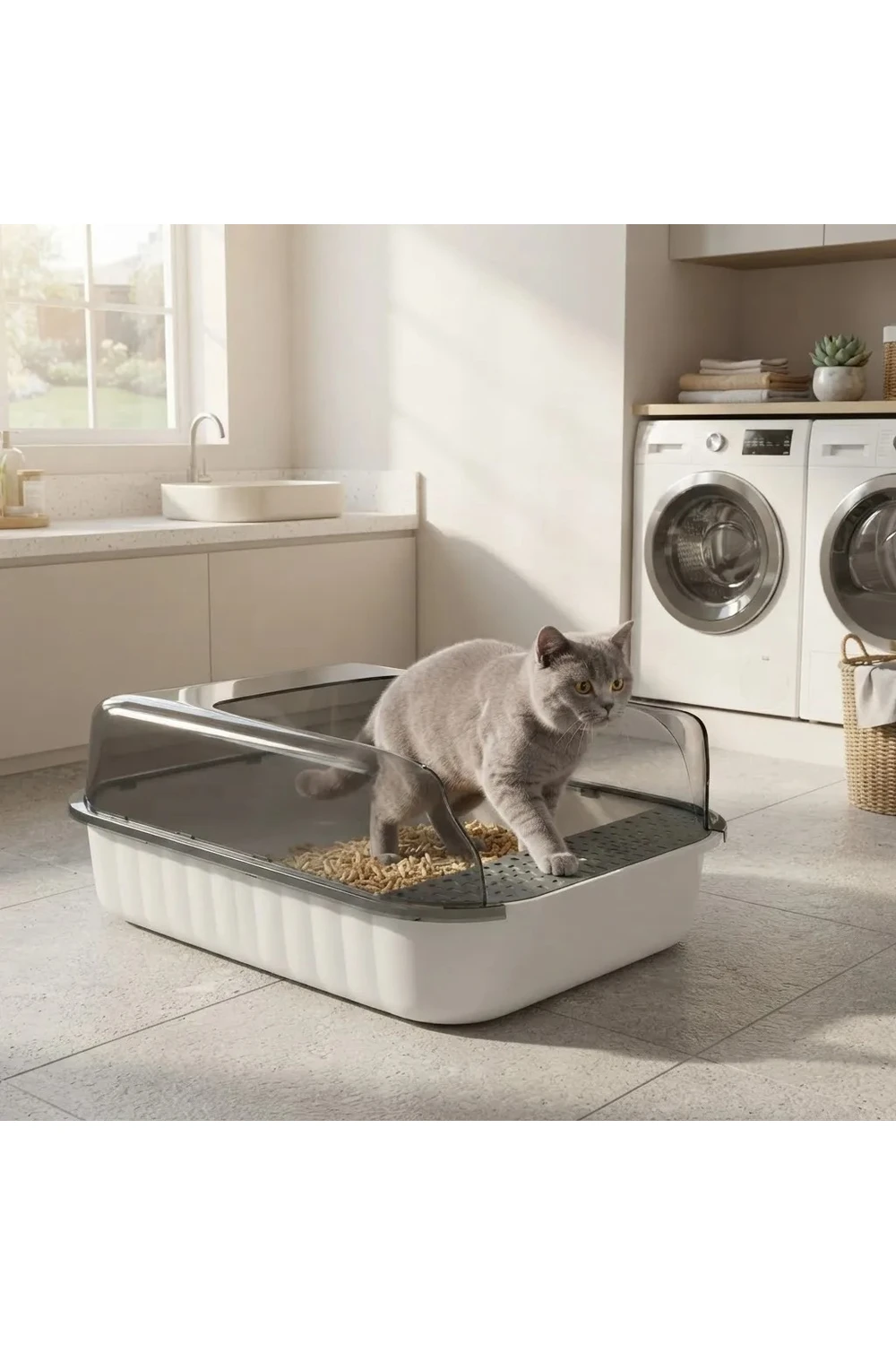 Baño Sanitario De Gato Semi-cerrado Portatil Higienica Baño Sanitario De Gato Semi-cerrado Portatil Higienica