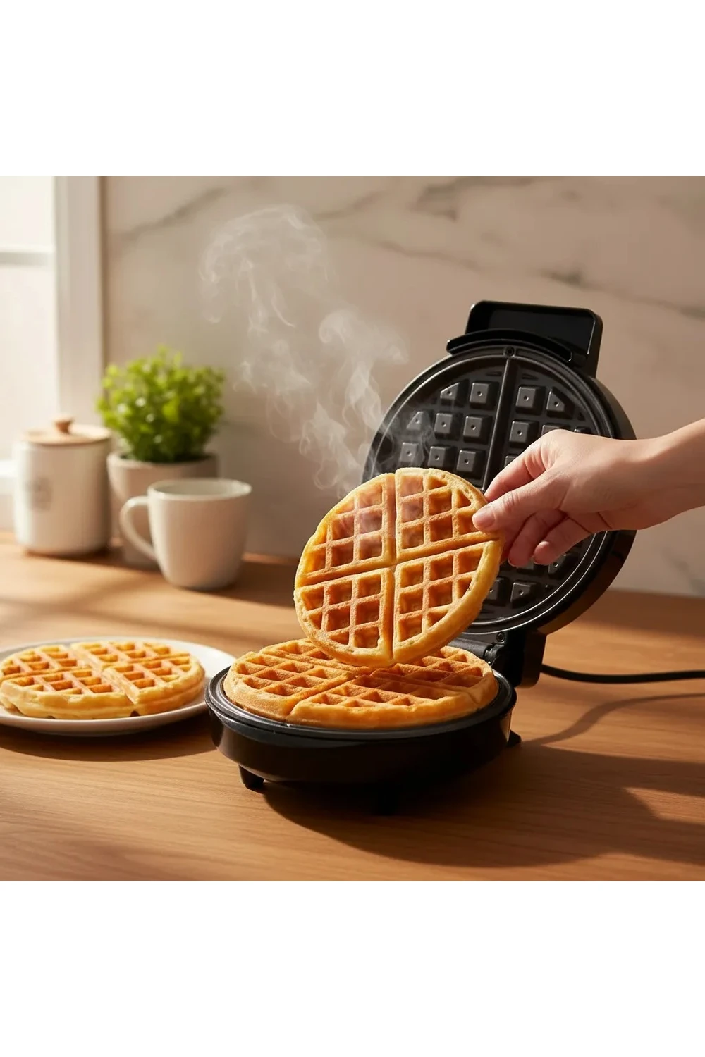 Waflera Eléctrica Boma Wafle 4 Porciones Antiadherente Negro Waflera Eléctrica Boma Wafle 4 Porciones Antiadherente Negro
