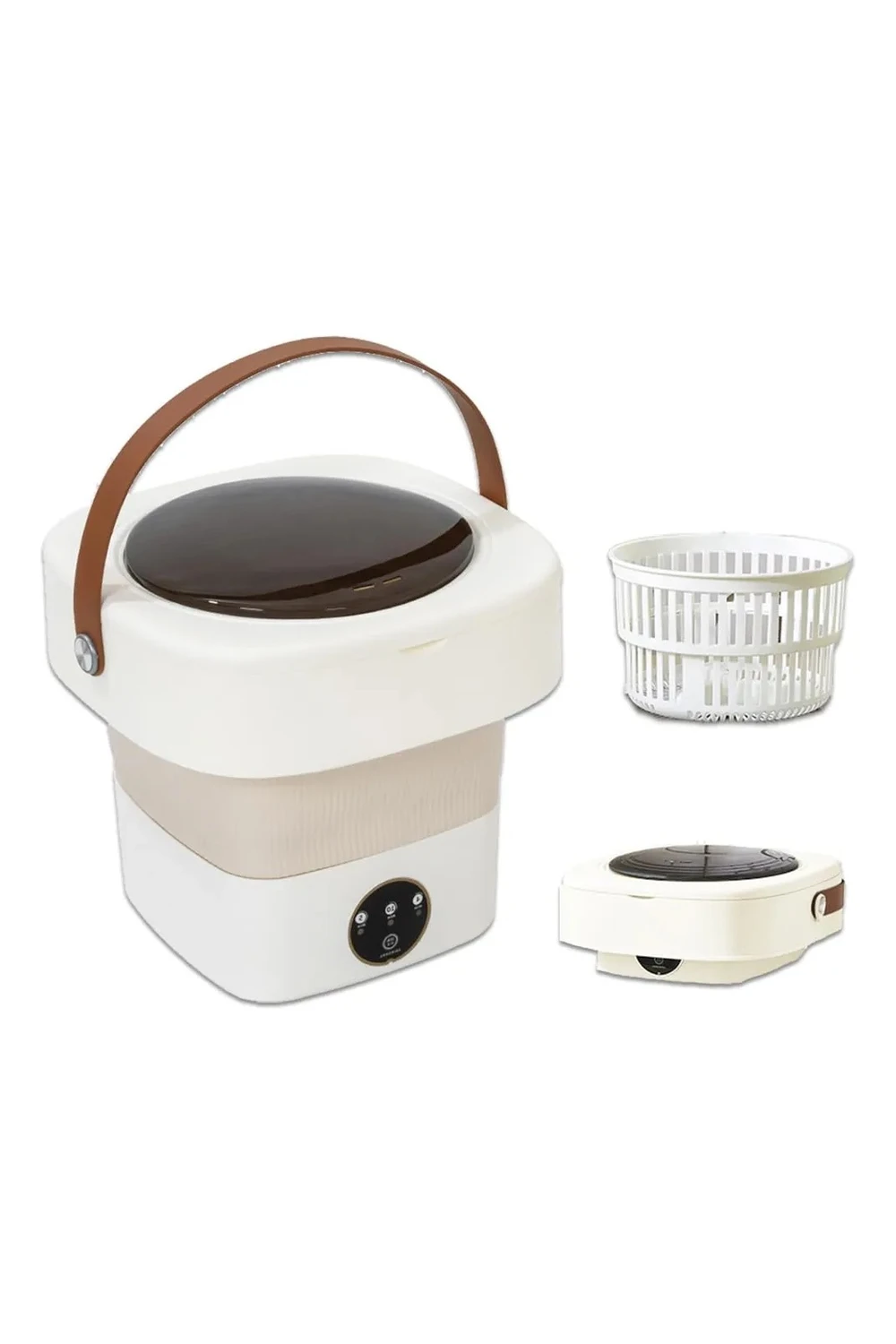 Lavadora Portatil Mini Boma 9 Litros Plegable Ropa Interior Beige