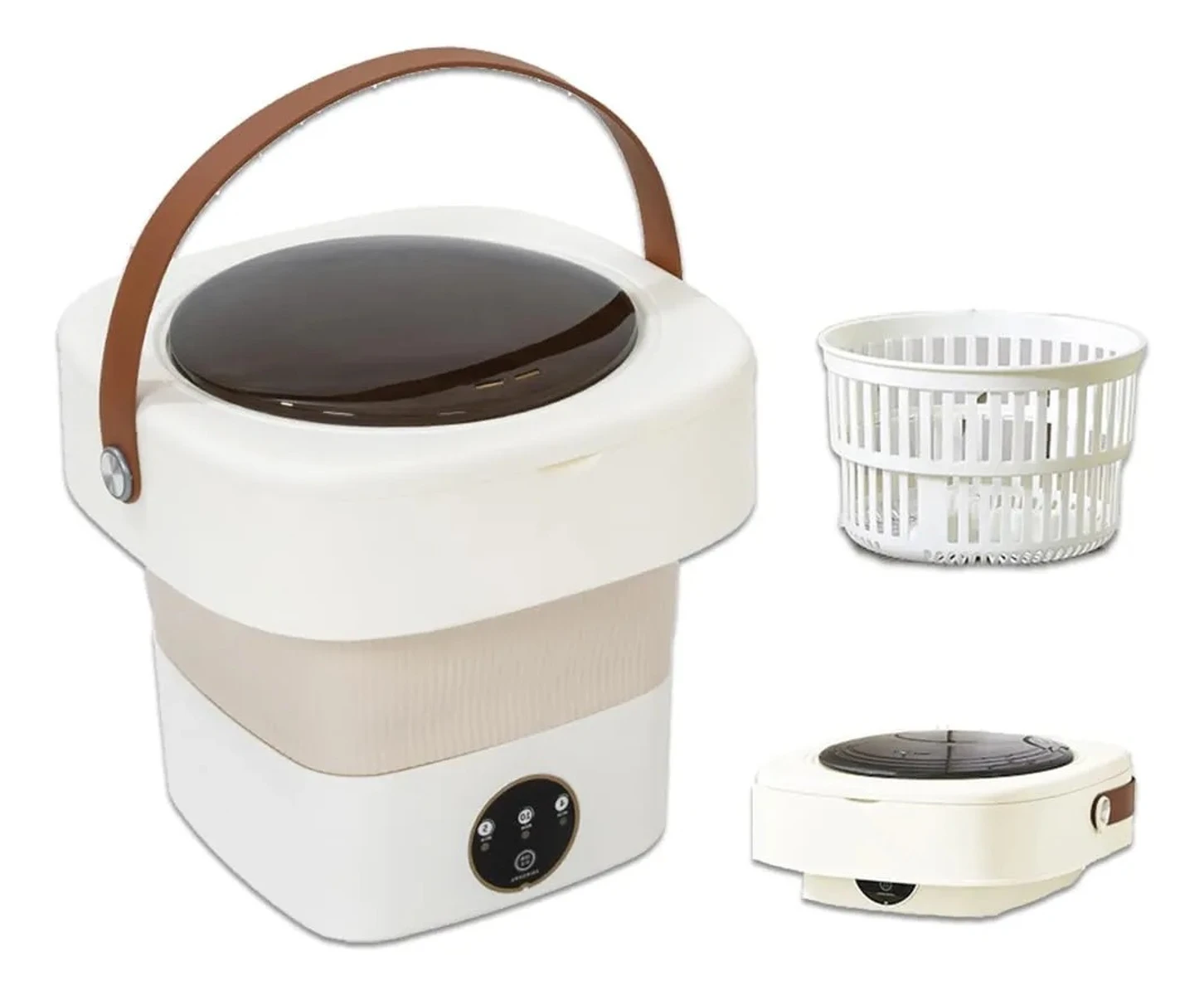 Lavadora Portatil Mini Boma 9 Litros Plegable Ropa Interior - Beige 