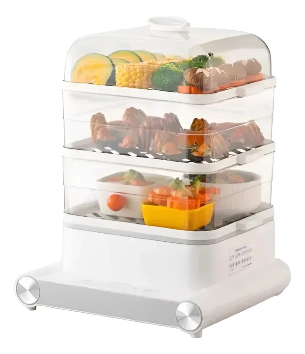 Vaporera Eléctrica Boma 3 Pisos 18l Cocina Saludable Premium 