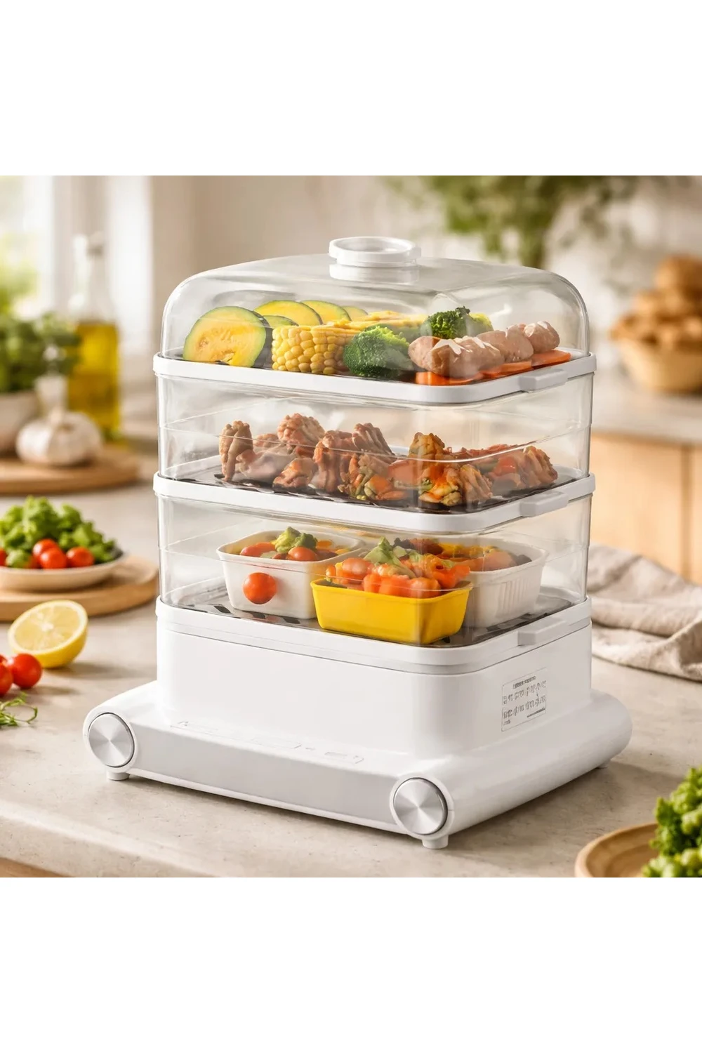 Vaporera Eléctrica Boma 3 Pisos 18l Cocina Saludable Premium Vaporera Eléctrica Boma 3 Pisos 18l Cocina Saludable Premium