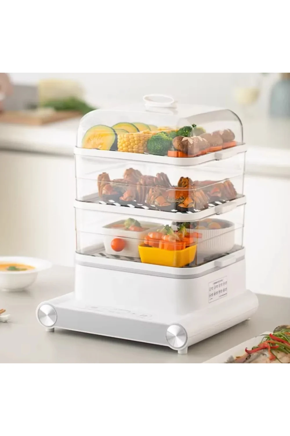 Vaporera Eléctrica Boma 3 Pisos 18l Cocina Saludable Premium Vaporera Eléctrica Boma 3 Pisos 18l Cocina Saludable Premium