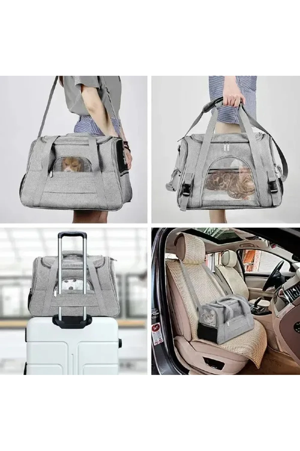 Bolso Transportador Gato Perro Comodo Con Correa Y Visor Bolso Transportador Gato Perro Comodo Con Correa Y Visor