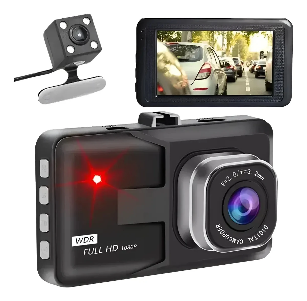 Cámara Auto Filmadora Mini Trasera Delantera Reversa 720hd 