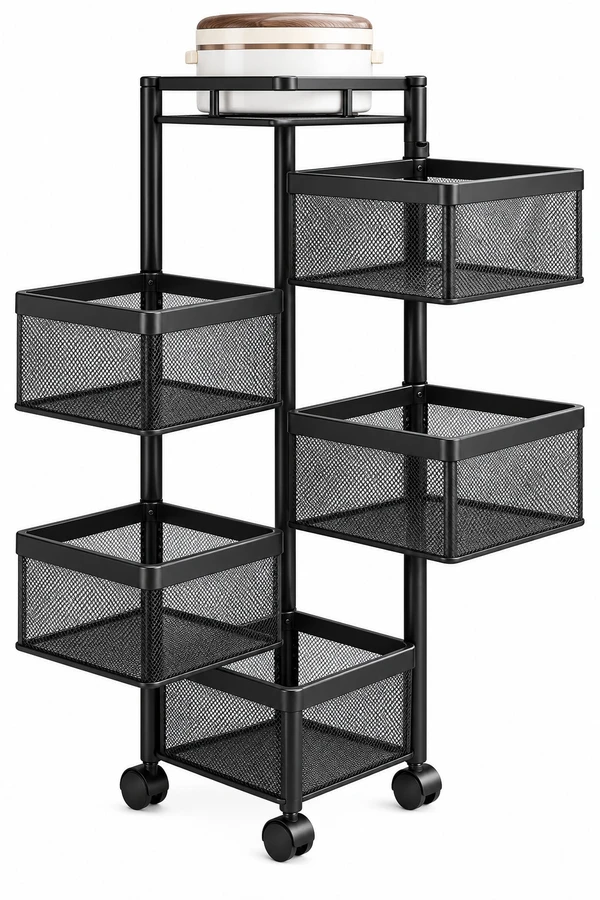 Carrito Organizador Metálico Cocina 5 Canastos Con Ruedas Carrito Organizador Metálico Cocina 5 Canastos Con Ruedas