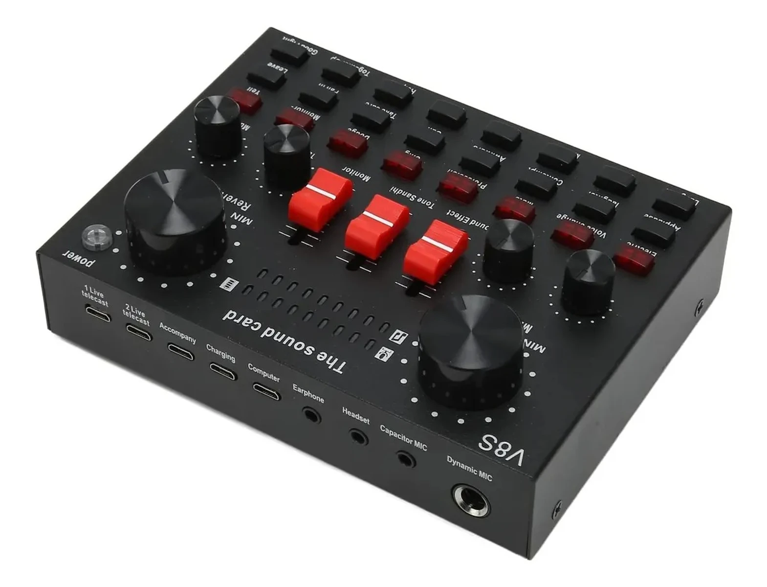 Placa Consola De Sonido Audio Efectos Grabación Stream V8s 