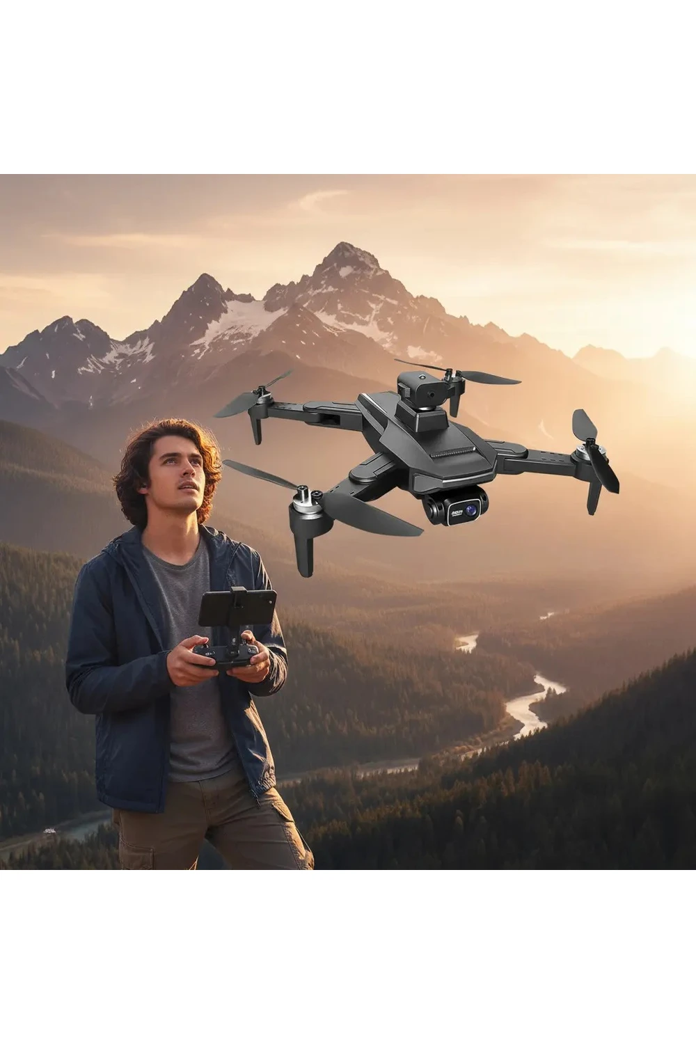Drone Profesional C/ 2 Cámaras 1080p Hd + Control Y Estuche Drone Profesional C/ 2 Cámaras 1080p Hd + Control Y Estuche