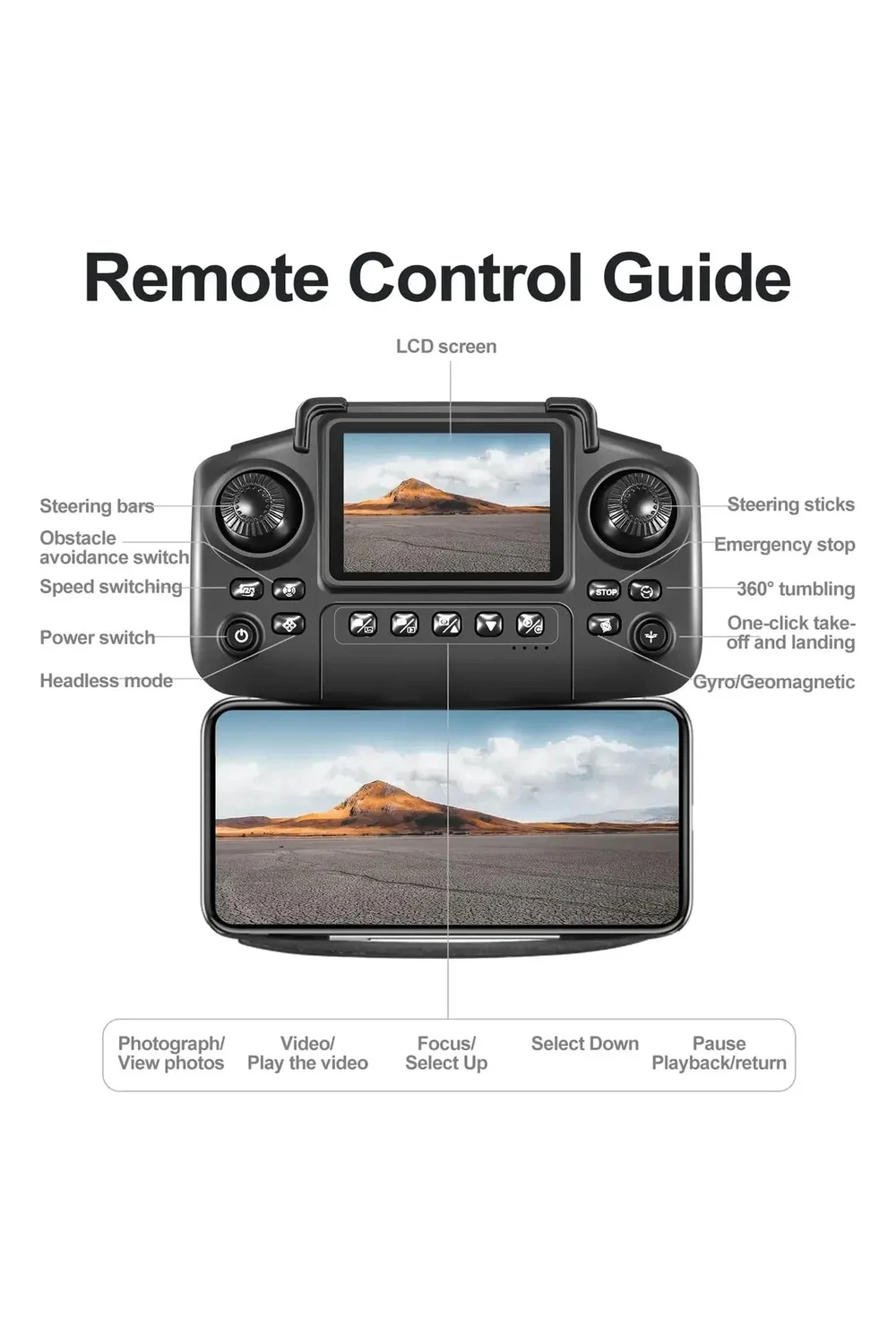 Drone E88 Pro 1080p Cámara Hd Profesional Plegable Rotación 360 Gris