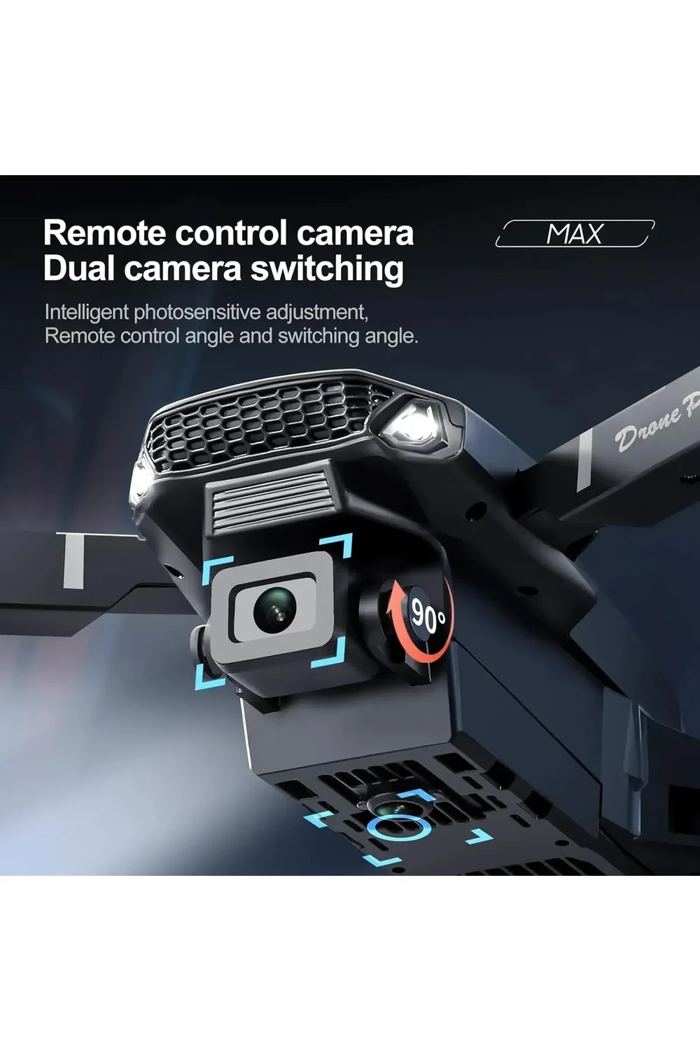 Drone E88 Pro 1080p Cámara Hd Profesional Plegable Rotación 360 Gris