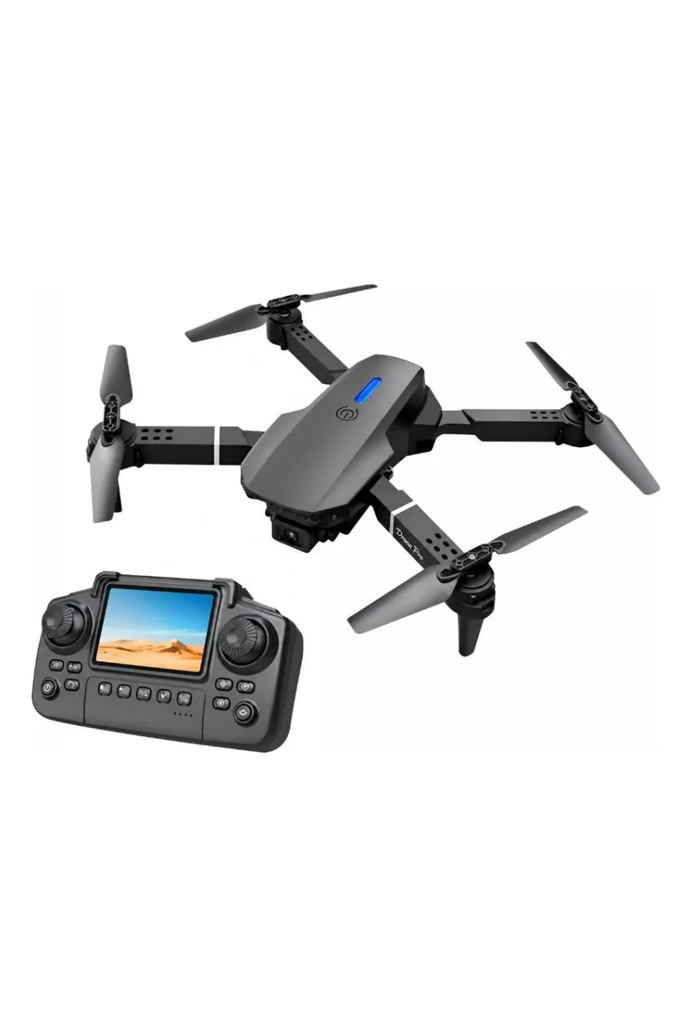 Drone E88 Pro 1080p Cámara Hd Profesional Plegable Rotación 360 Negro